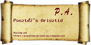Posztós Arisztid névjegykártya